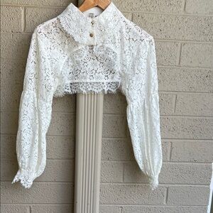 Elegant White Lace Women's Top